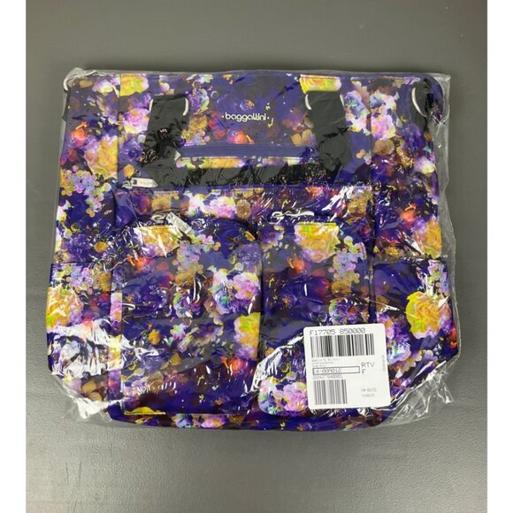Baggallini All Set 3-in-1 Convertible Backpack - Purple Floral Garden Party - Picture 2 of 6